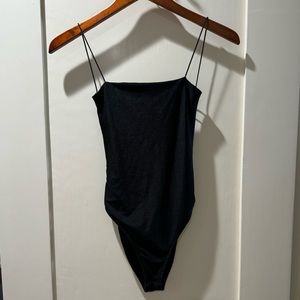 Black Open-Back Bodysuit